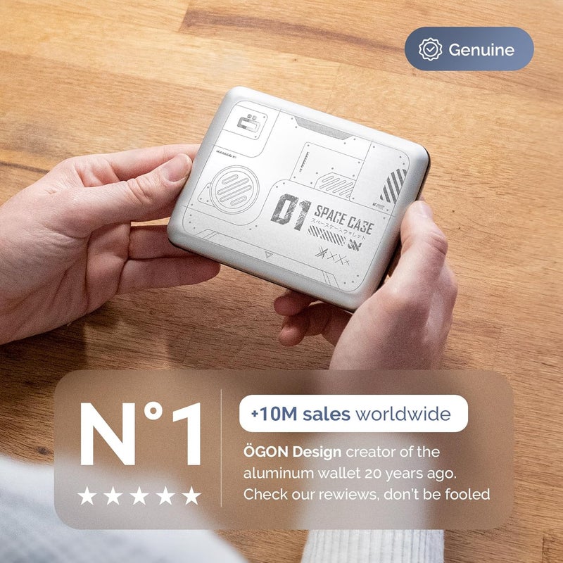 ÖGON -DESIGNS- Aluminum wallet, Large capacity with metal lock, RFID Protection against fraud and demagnetization, Smart Case OSLO Large model - Image 5